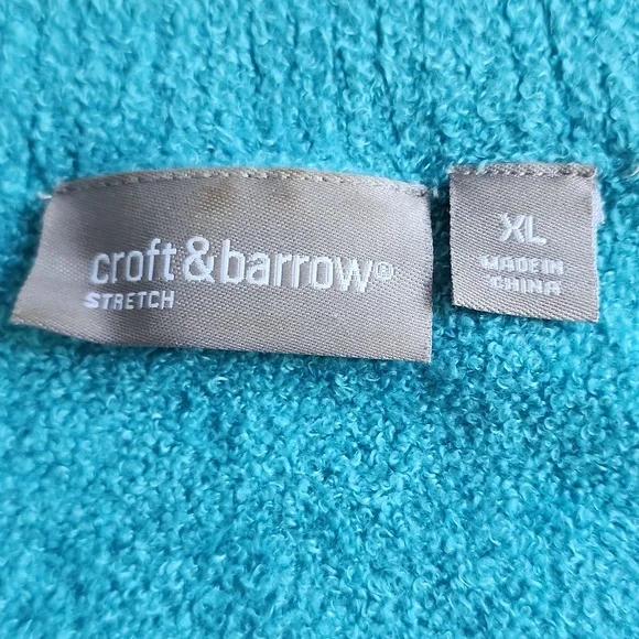 🩵 Croft & Barrow Turquoise Knit Sweater XL - Picture 2 of 4